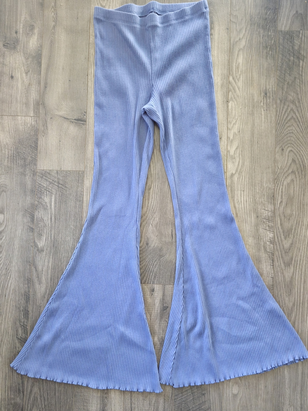 aerie Light Blue Ribbed Super Flare Leggings